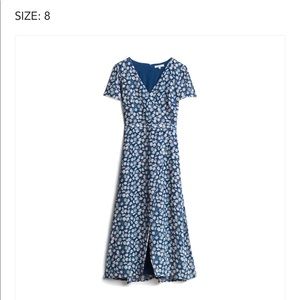 Wrap-Front Midi Dress in French Floral